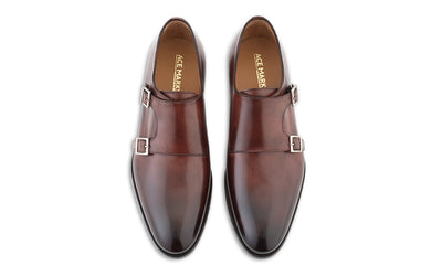 acemarks brown italian monkstrap shoe