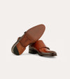 Men's brown Italian leather double monkstrap dress shoes.