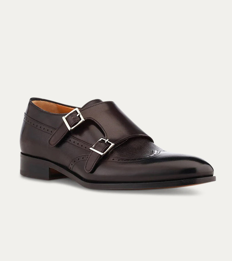 Liam Wingtip Monkstrap in Black St. Noma - Ace Marks