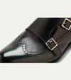 Liam Wingtip Monkstrap in Black St. Noma - Ace Marks