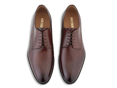 acemarks italian dress blucher brown leatther