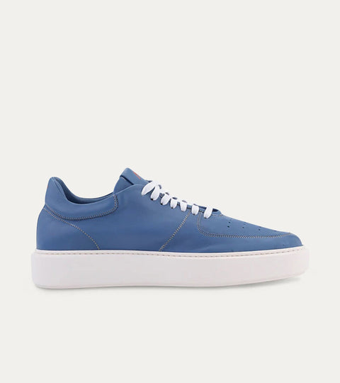 Lightweight Travel Sneaker in Blue Leather - Ace Marks