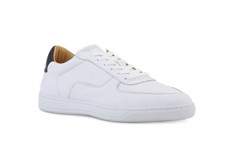 Dress Sneakers in White and Navy - Ace Marks