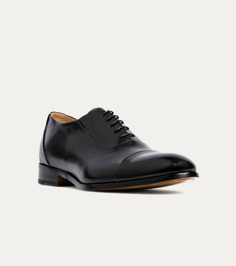 Matteo Cap Toe Oxford Black Antique - Ace Marks