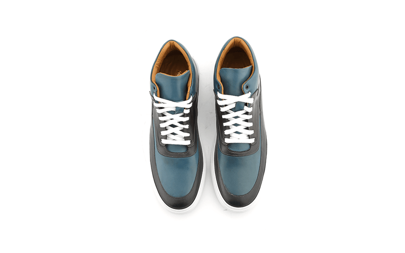 acemarks high top dress sneaker in blue