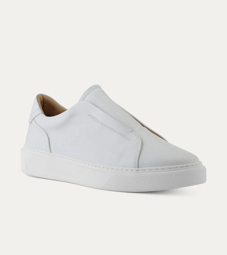 Misto Slip-On Sneaker In White Leather - Ace Marks