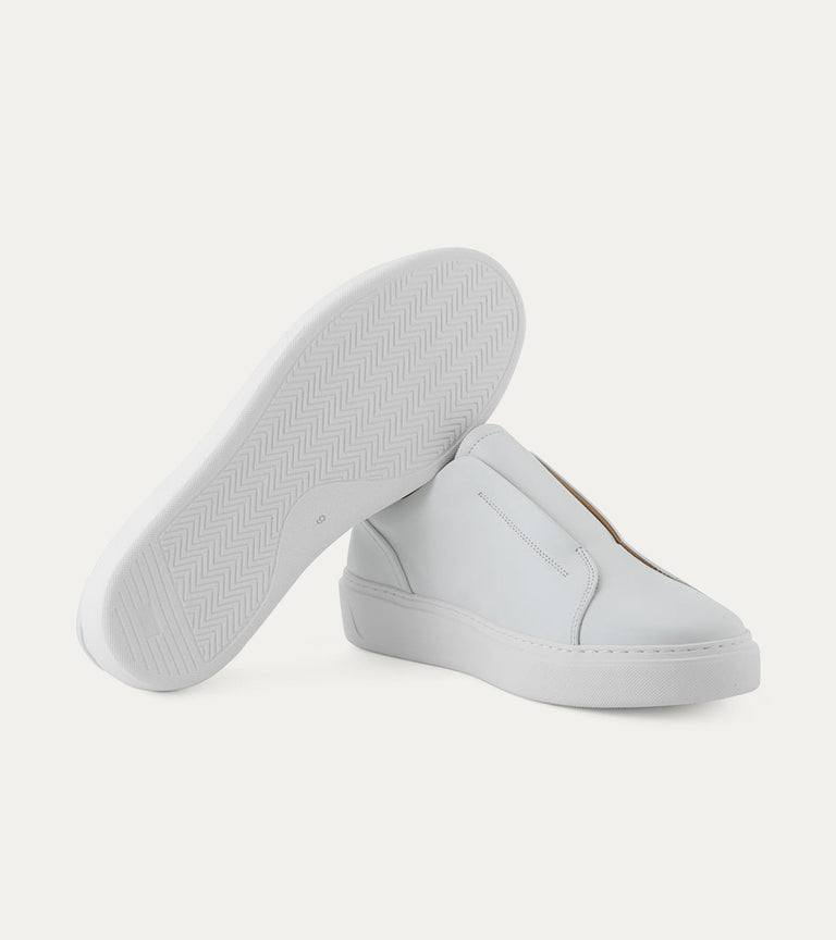 Misto Slip-On Sneaker In White Leather - Ace Marks