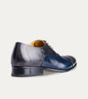 Dark Grey and Blue Antique Leather Lace-Up Dress Shoe