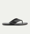 Oceanio Thong Sandals In Black Leather - Ace Marks