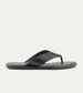 Oceanio Thong Sandals In Black Leather - Ace Marks
