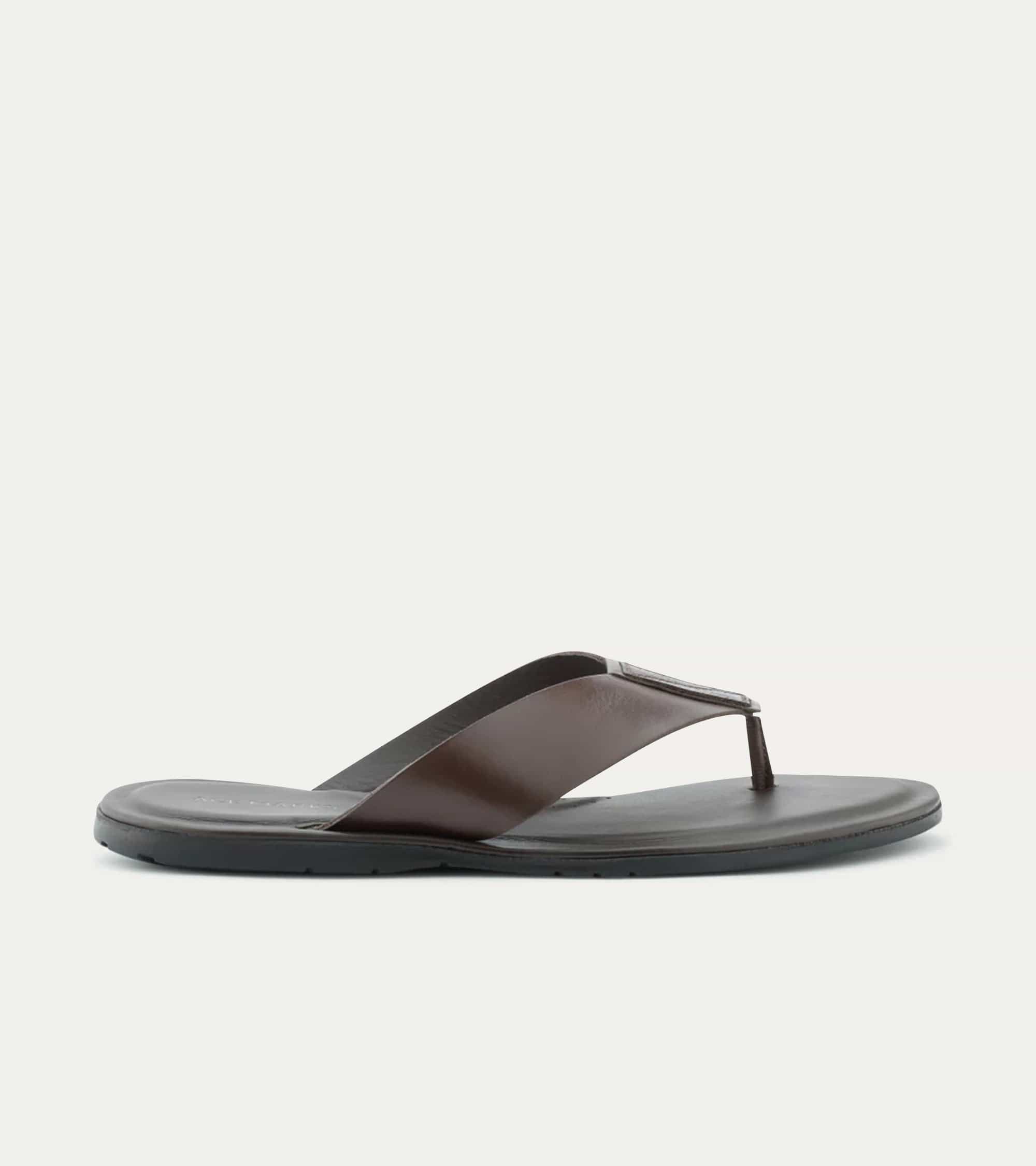 Oceanio Thong Sandals In Brown Leather - Ace Marks