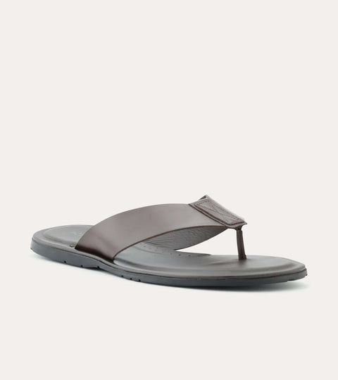 Oceanio Thong Sandals In Brown Leather - Ace Marks