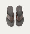 Oceanio Thong Sandals In Brown Leather - Ace Marks