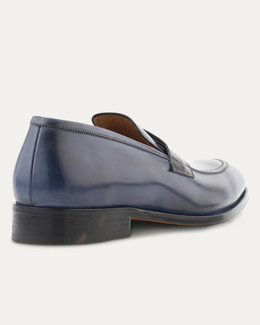 Penny Loafer Avio Antique And Black Leather - Ace Marks