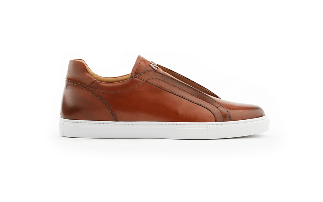 Elastic Slip On Sneaker In Cognac Nicol - Ace Marks