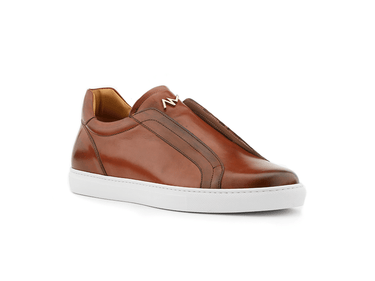 Elastic Slip On Sneaker In Cognac Nicol