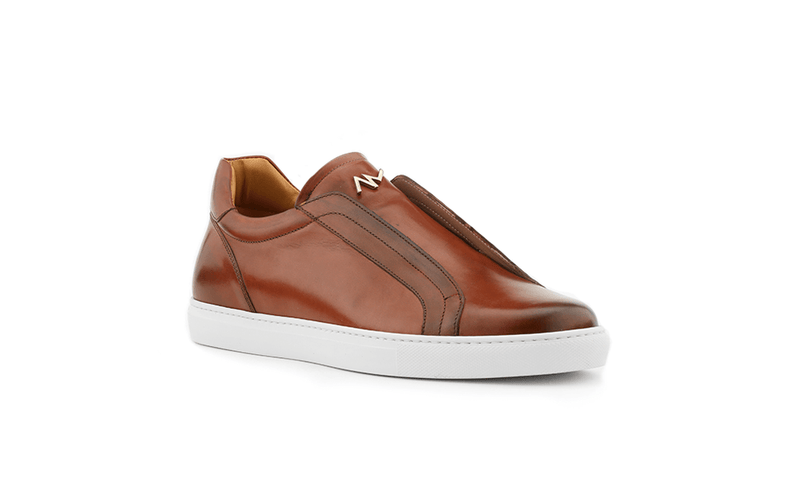 Elastic Slip On Sneaker In Cognac Nicol