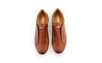 Elastic Slip On Sneaker In Cognac Nicol