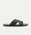Sandalo Leather Slide Sandals In Black - Ace Marks