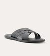 Sandalo Leather Slide Sandals In Black - Ace Marks