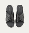 Sandalo Leather Slide Sandals In Black - Ace Marks