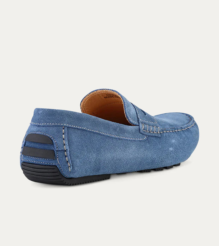 Santi Moccasin In Denim Suede - Ace Marks