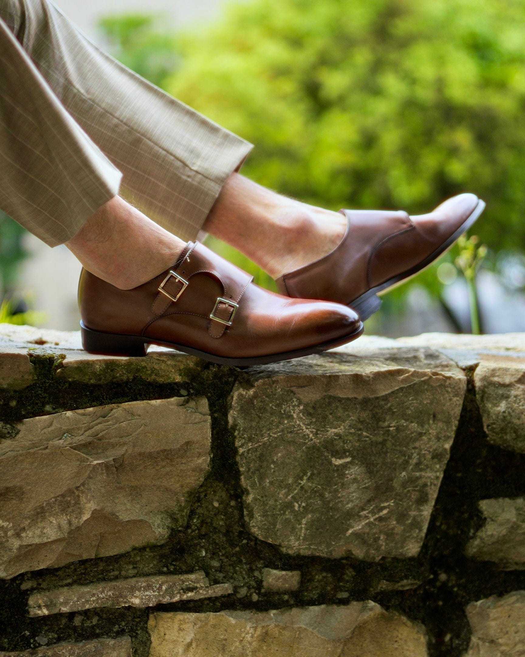 Dress Shoe Monkstrap Brown Antique Ace Marks Dress Shoe Monkstrap Brown Antique Ace Marks