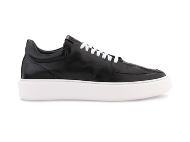 Lightweight Travel Sneaker in Black Leather - Ace Marks