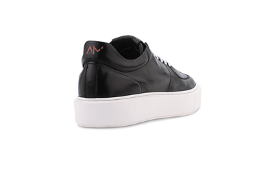 Lightweight Travel Sneaker in Black Leather
