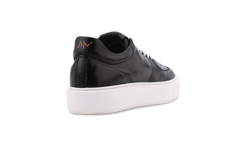 Lightweight Travel Sneaker in Black Leather