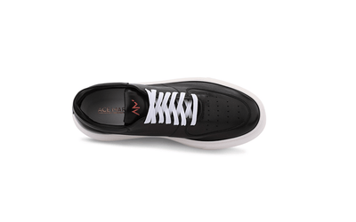 Lightweight Travel Sneaker in Black Leather