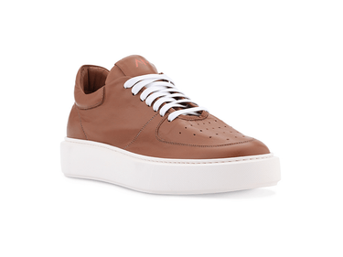 Lightweight Travel Sneaker in Brown Leather - Ace Marks