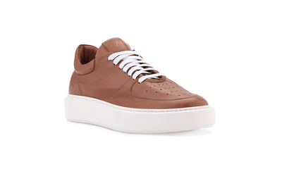 Lightweight Travel Sneaker in Brown Leather