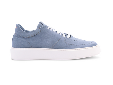 Lightweight Travel Sneaker in Light Blue Suede - Ace Marks