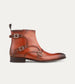 Tristan Triple Monkstrap Boot in Cognac Nicol - Ace Marks