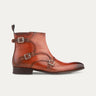 Tristan Triple Monkstrap Boot in Cognac Nicol - Ace Marks