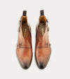 Tristan Triple Monkstrap Boot in Cognac Nicol - Ace Marks