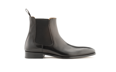 black leather italian chelsea boot