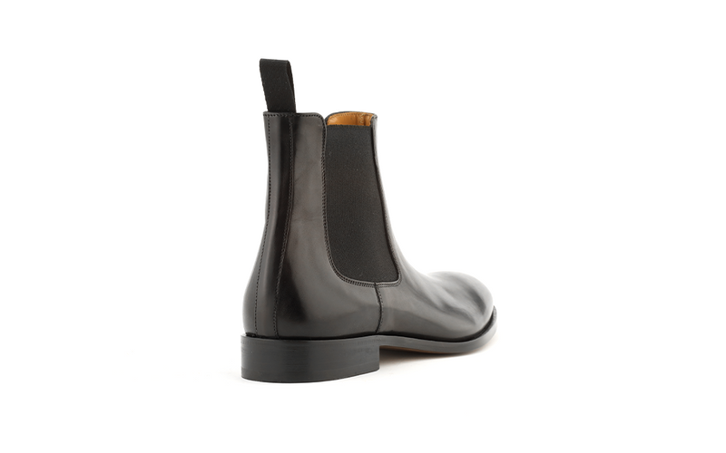 black leather italian chelsea dress boot