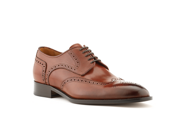 cognac italian wingtip derby shoe