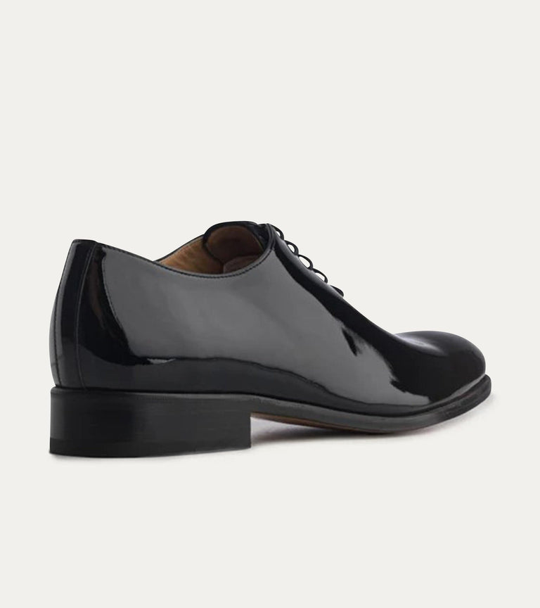 Wholecut Oxford Plain Toe Black Patent - Ace Marks