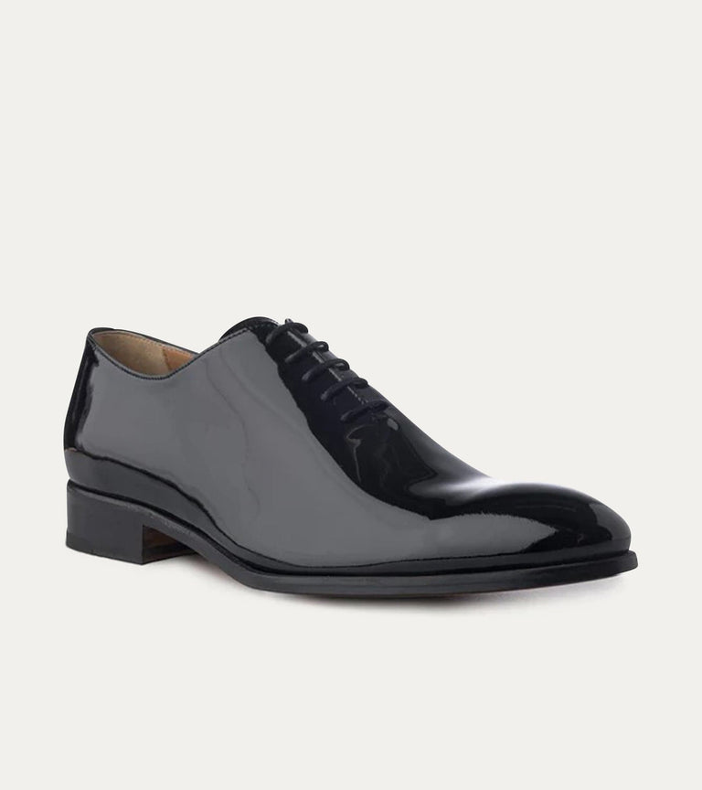 Wholecut Oxford Plain Toe Black Patent - Ace Marks