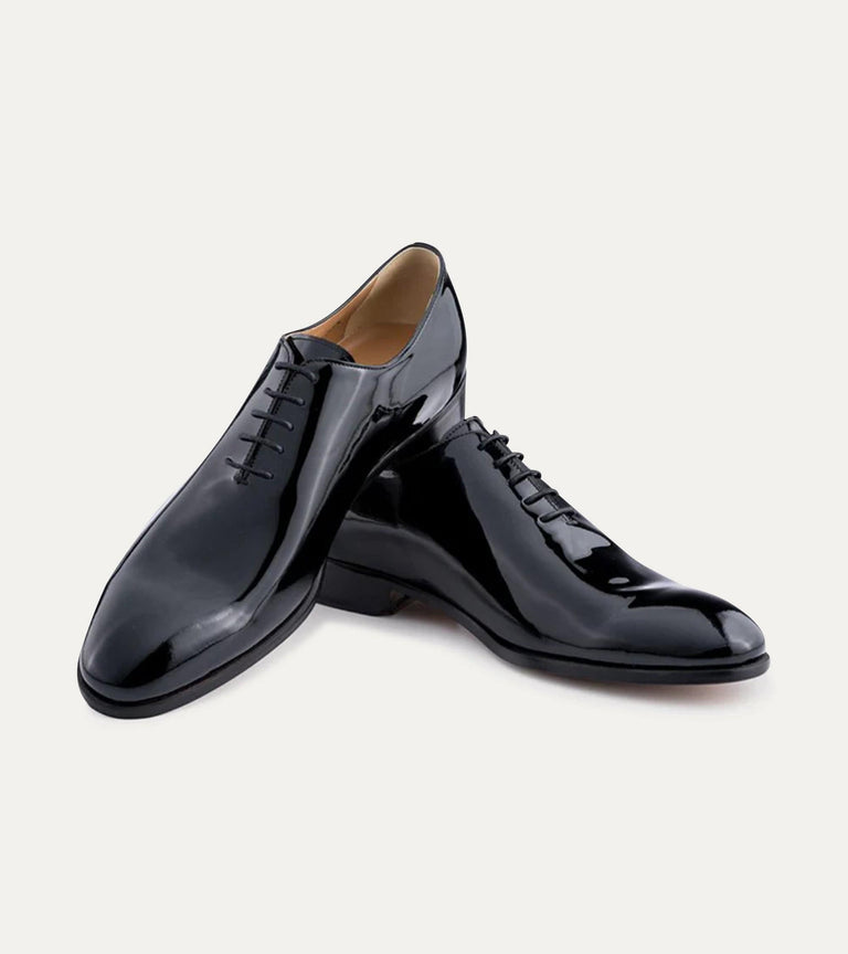 Wholecut Oxford Plain Toe Black Patent - Ace Marks