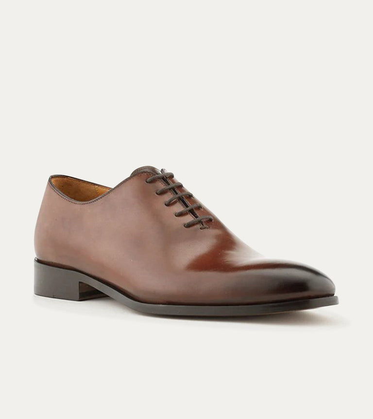 Wholecut Oxford Plain Toe Brown Antique - Ace Marks