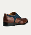 Wingtip Brown Antique & Blue Suede - Ace Marks