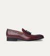Men's brown Italian leather loafer dress shoes with tassels