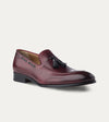 Men's brown Italian leather loafer dress shoes with tassels