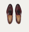 Men's brown Italian leather loafer dress shoes with tassels