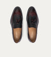 Men's brown and black Italian leather dress loafer shoes with tassel