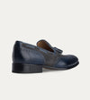Men's blue Italian leather and grey suede wingtip dress loafer shoe with tassel